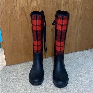 Coach plaid boots